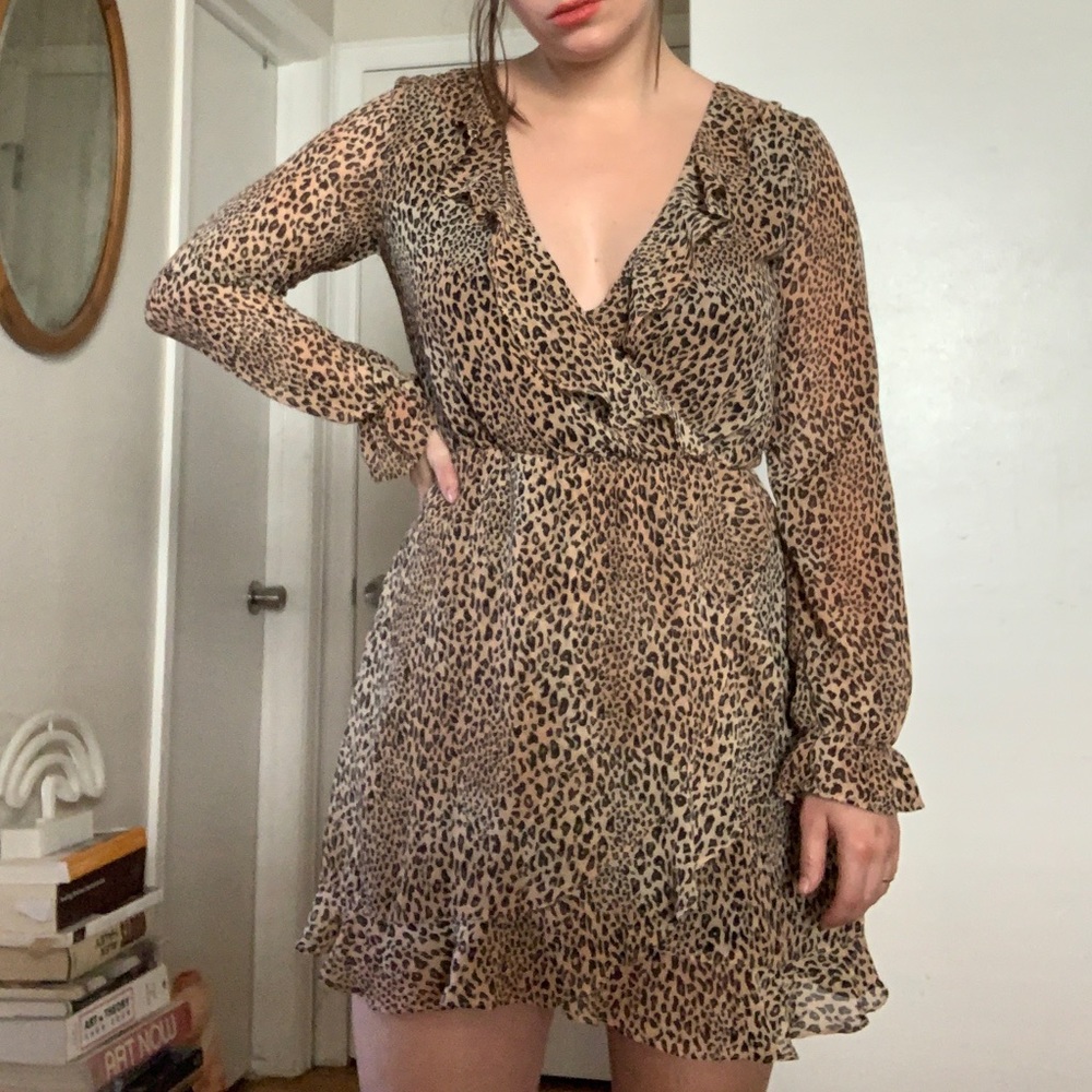 Cheetah Wrap Dress